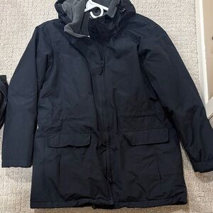 Lands' End Dark Gray Fleece Jacket